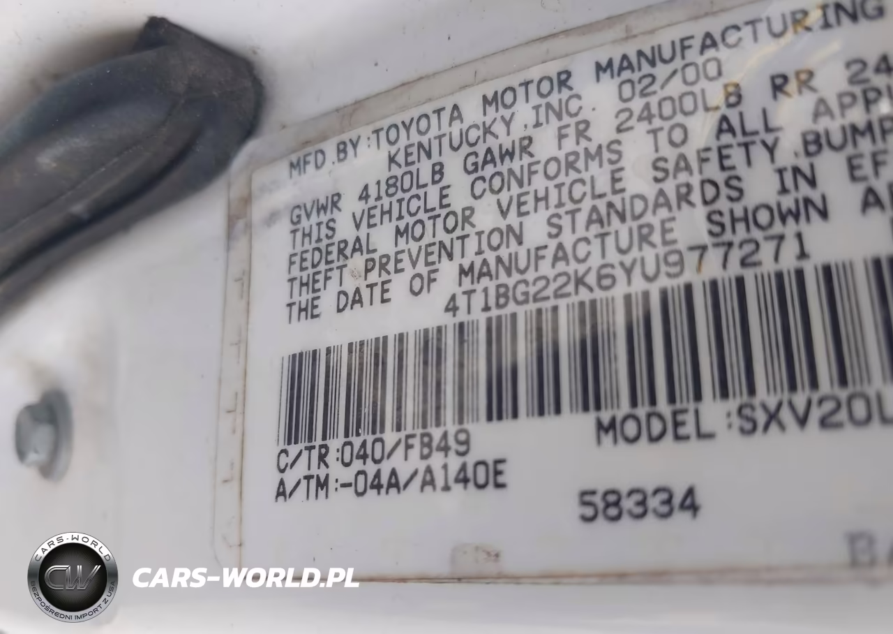 2000 Toyota Camry Le VIN:4T1BG22K6YU977271 - 9