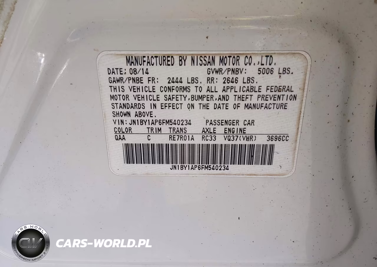2015 Infiniti Q70 3.7 VIN:JN1BY1AP6FM540234 - 9