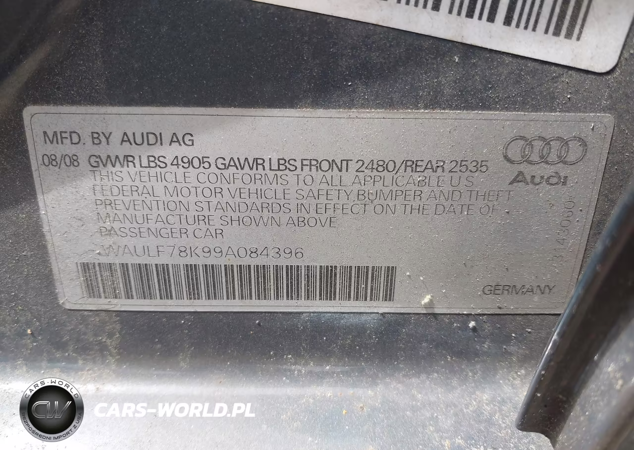 2009 Audi A4 2.0T Premium VIN:WAULF78K99A084396 - 9