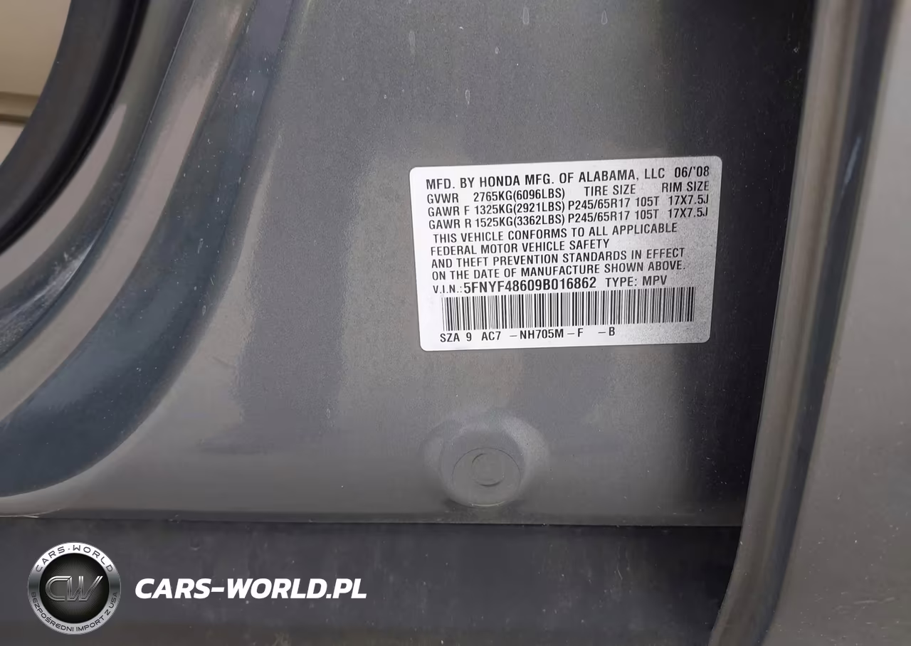2009 Honda Pilot Ex-L VIN:5FNYF48609B016862 - 9