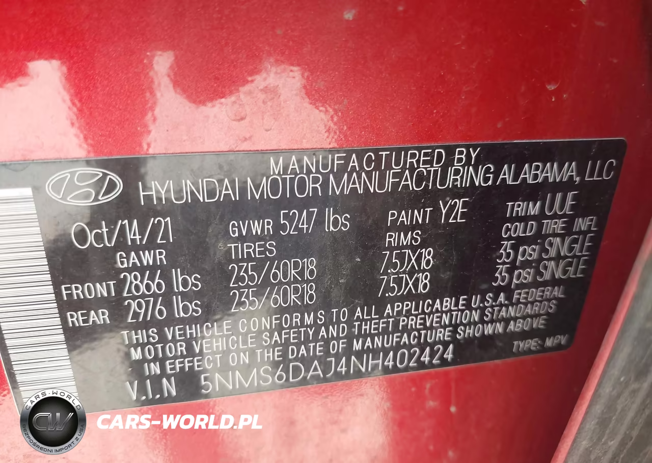 2022 Hyundai Santa Fe Sel VIN:5NMS6DAJ4NH402424 - 9