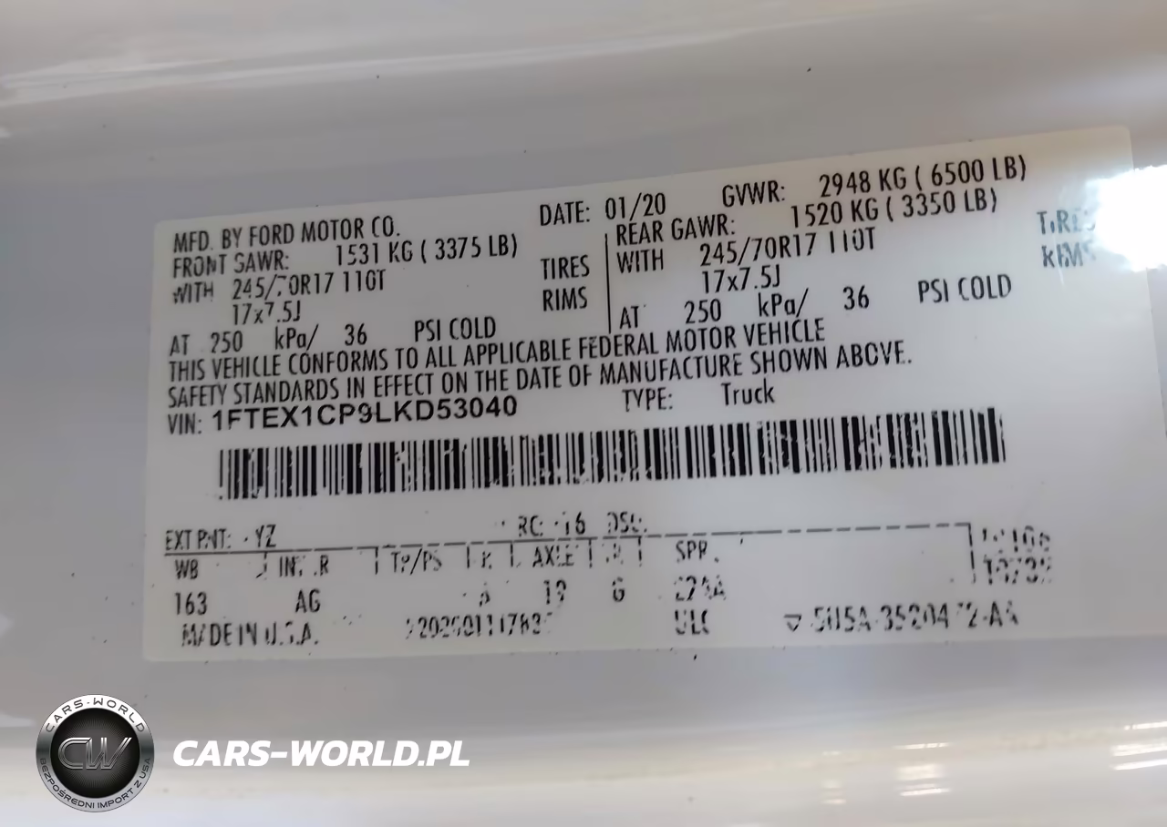 2020 Ford F-150 Xl VIN:1FTEX1CP9LKD53040 - 9