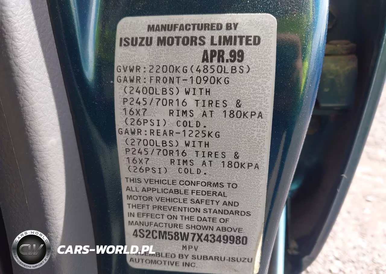 1999 Isuzu Rodeo Ls-Lse-S VIN:4S2CM58W7X4349980 - 9