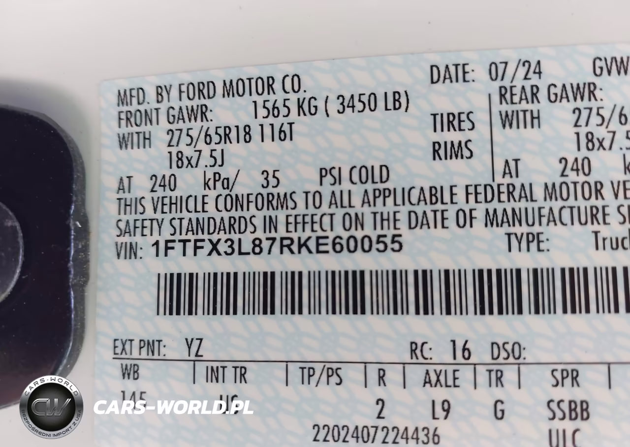2024 Ford F-150 Xlt VIN:1FTFX3L87RKE60055 - 9