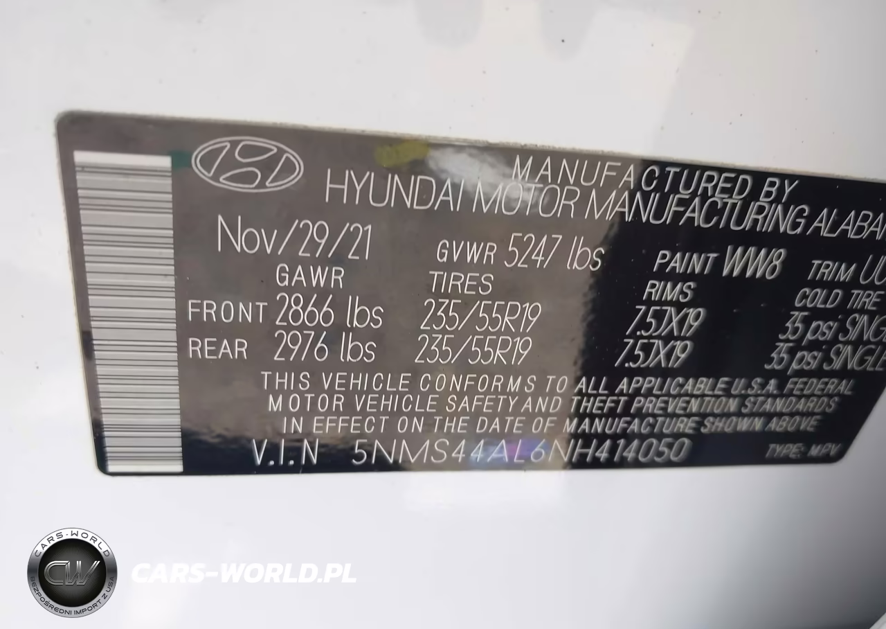 2022 Hyundai Santa Fe Limited VIN:5NMS44AL6NH414050 - 9