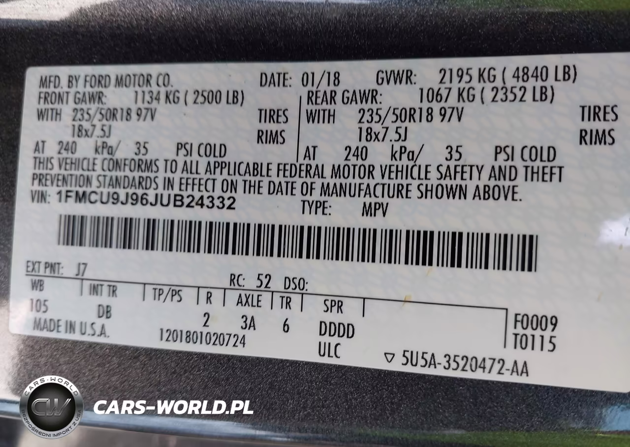 2018 Ford Escape Titanium VIN:1FMCU9J96JUB24332 - 9