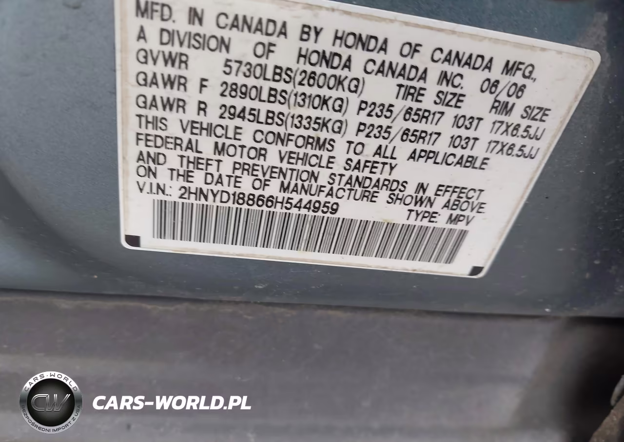 2006 Acura Mdx VIN:2HNYD18866H544959 - 9