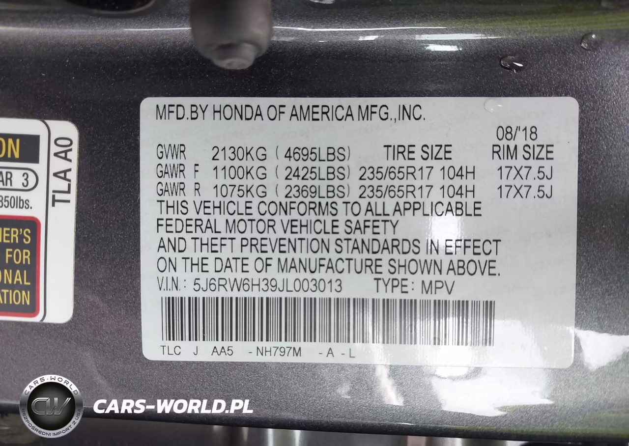 2018 Honda Cr-V Lx VIN:5J6RW6H39JL003013 - 9