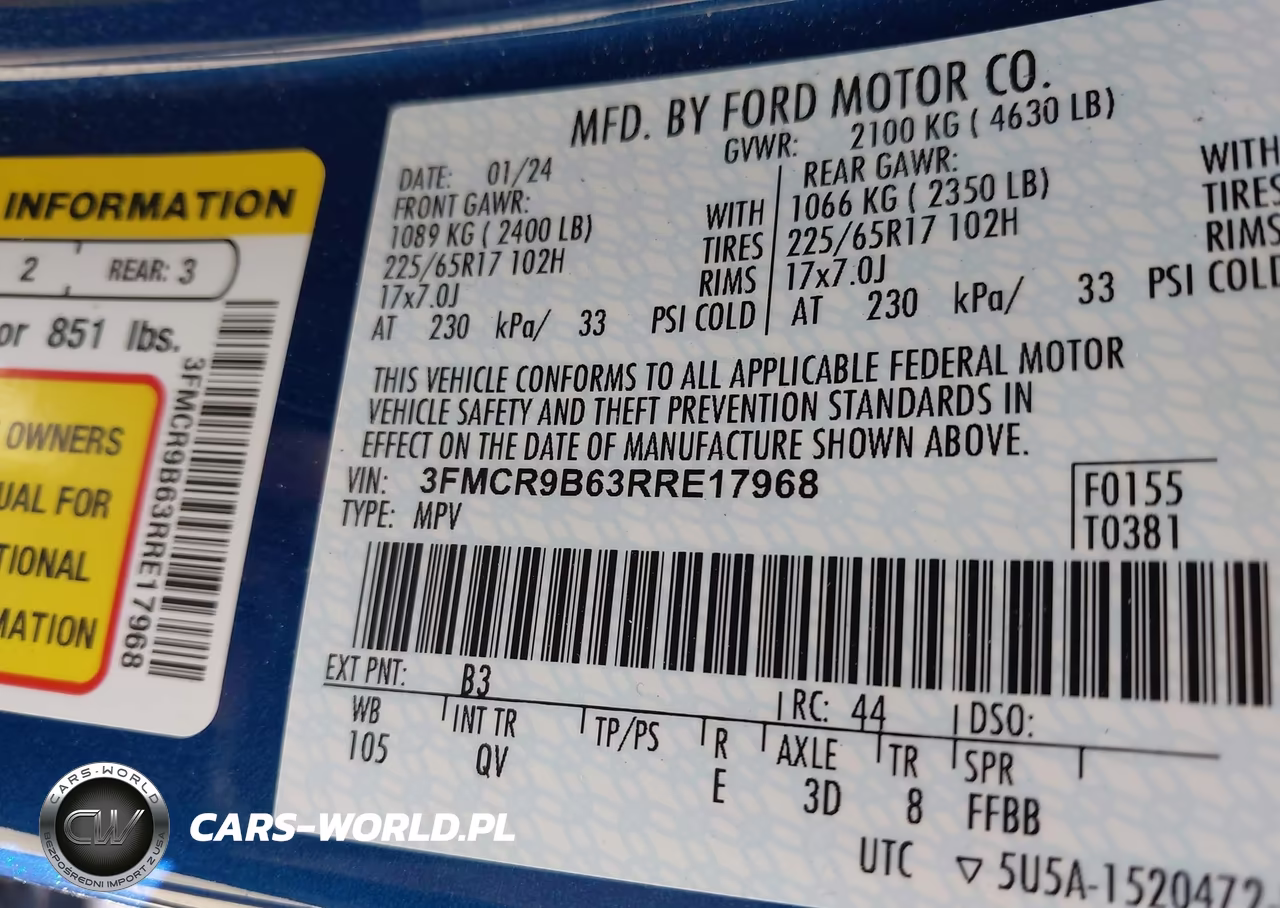 2024 Ford Bronco Sport Big Bend VIN:3FMCR9B63RRE17968 - 9