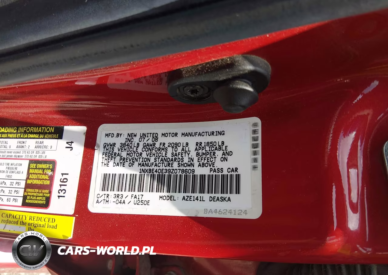 2009 Toyota Corolla Xrs VIN:1NXBE40E39Z078609 - 9