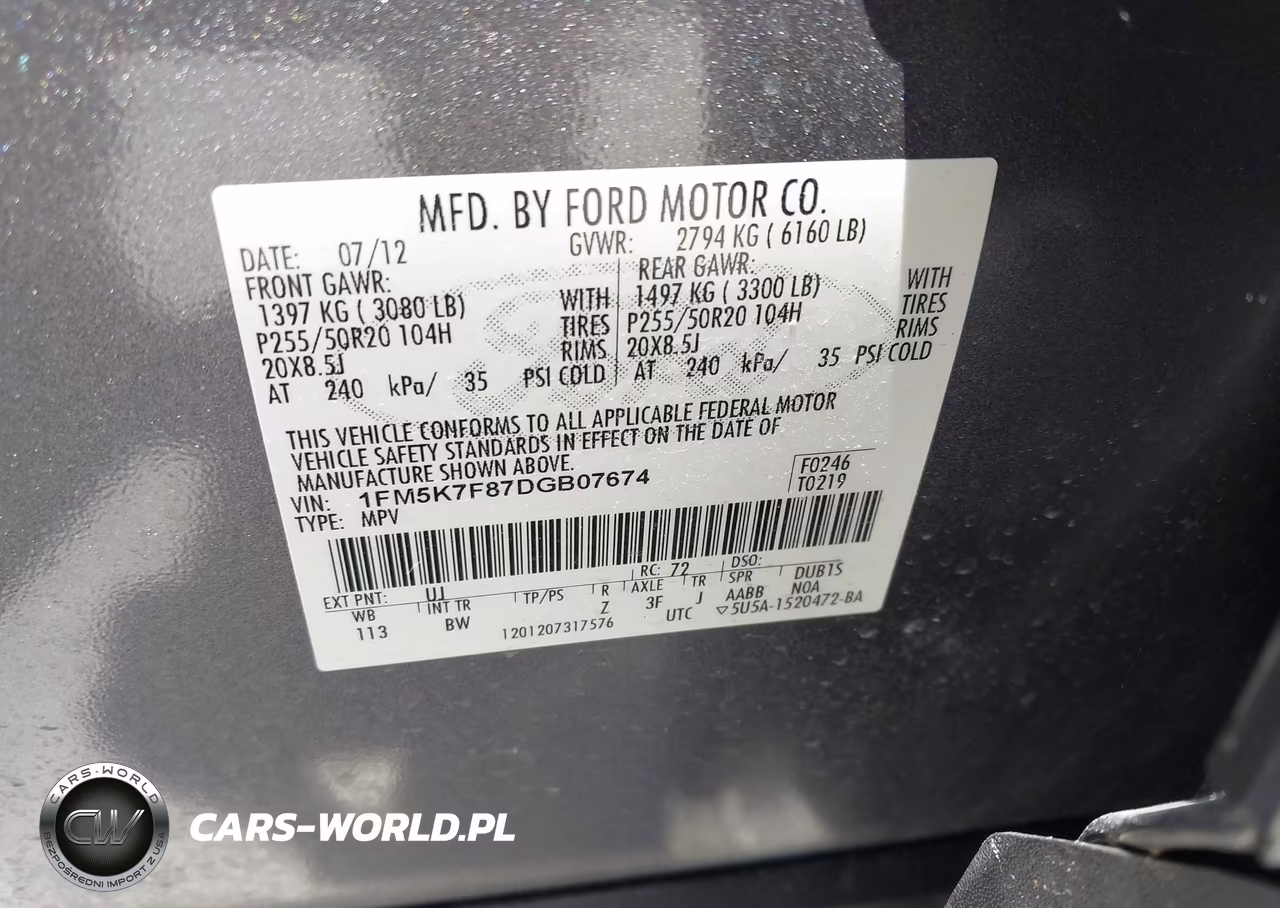 2013 Ford Explorer Limited VIN:1FM5K7F87DGB07674 - 9