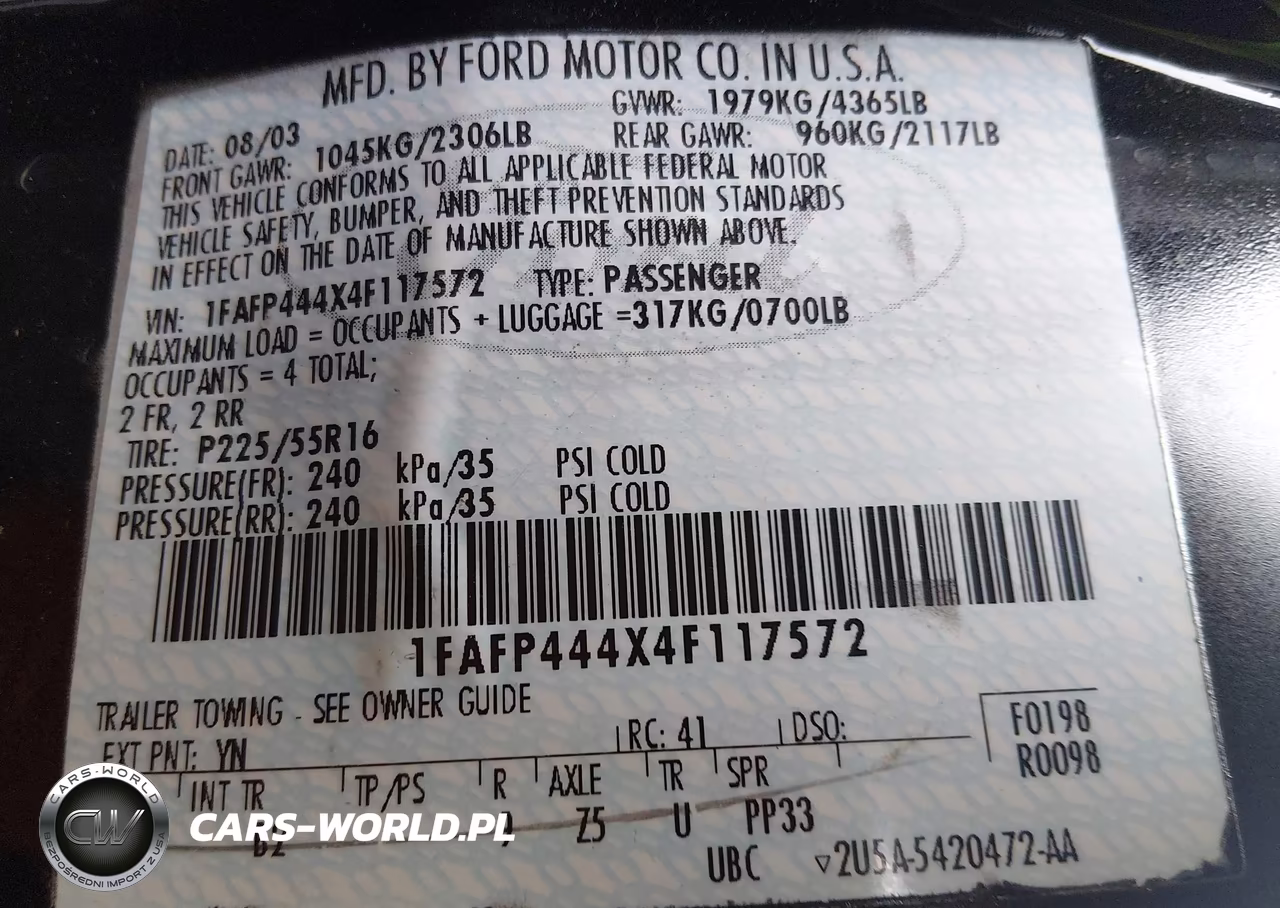 2004 Ford Mustang VIN:1FAFP444X4F117572 - 9