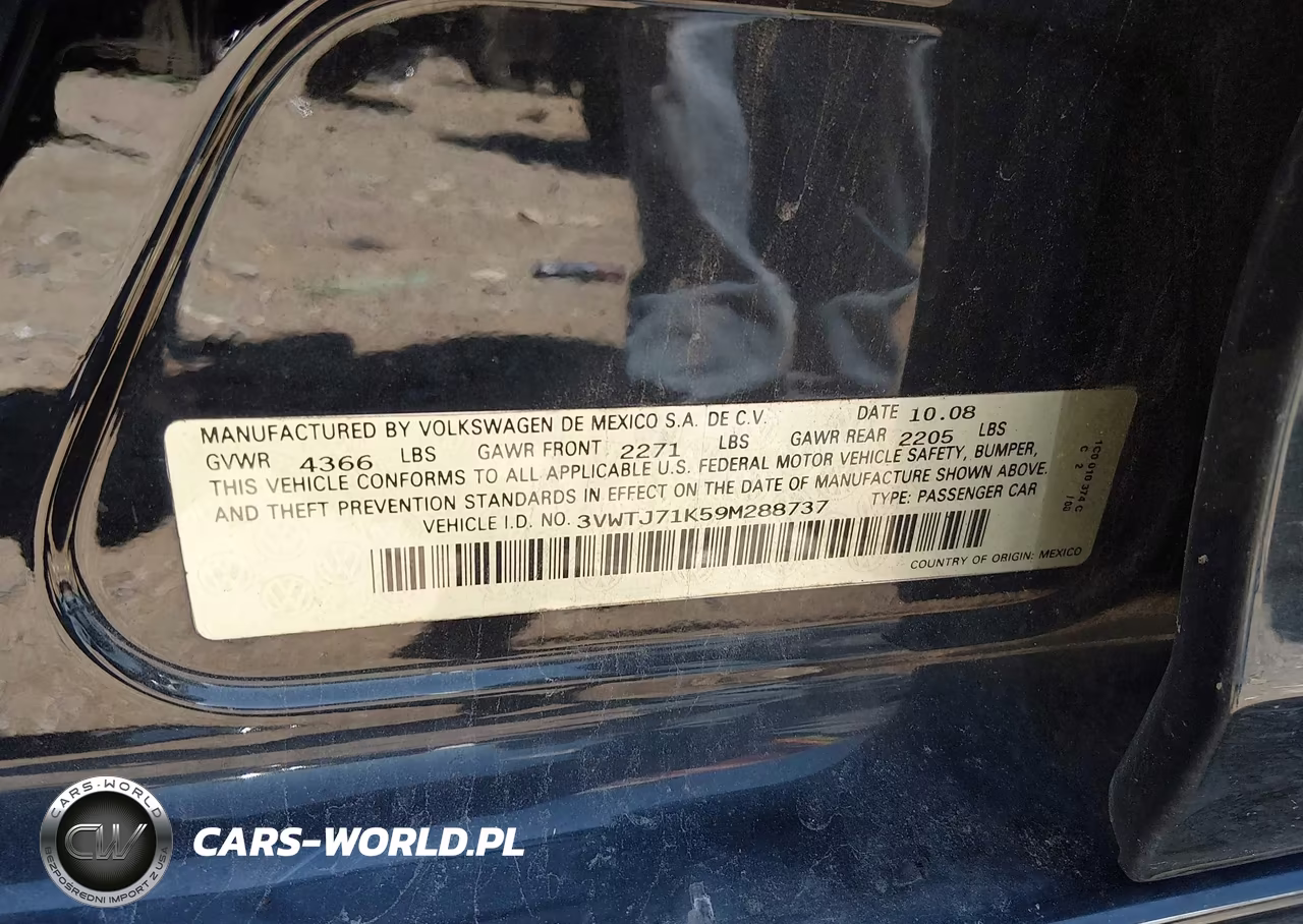 2009 Volkswagen Jetta 2.0T Sel VIN:3VWTJ71K59M288737 - 9