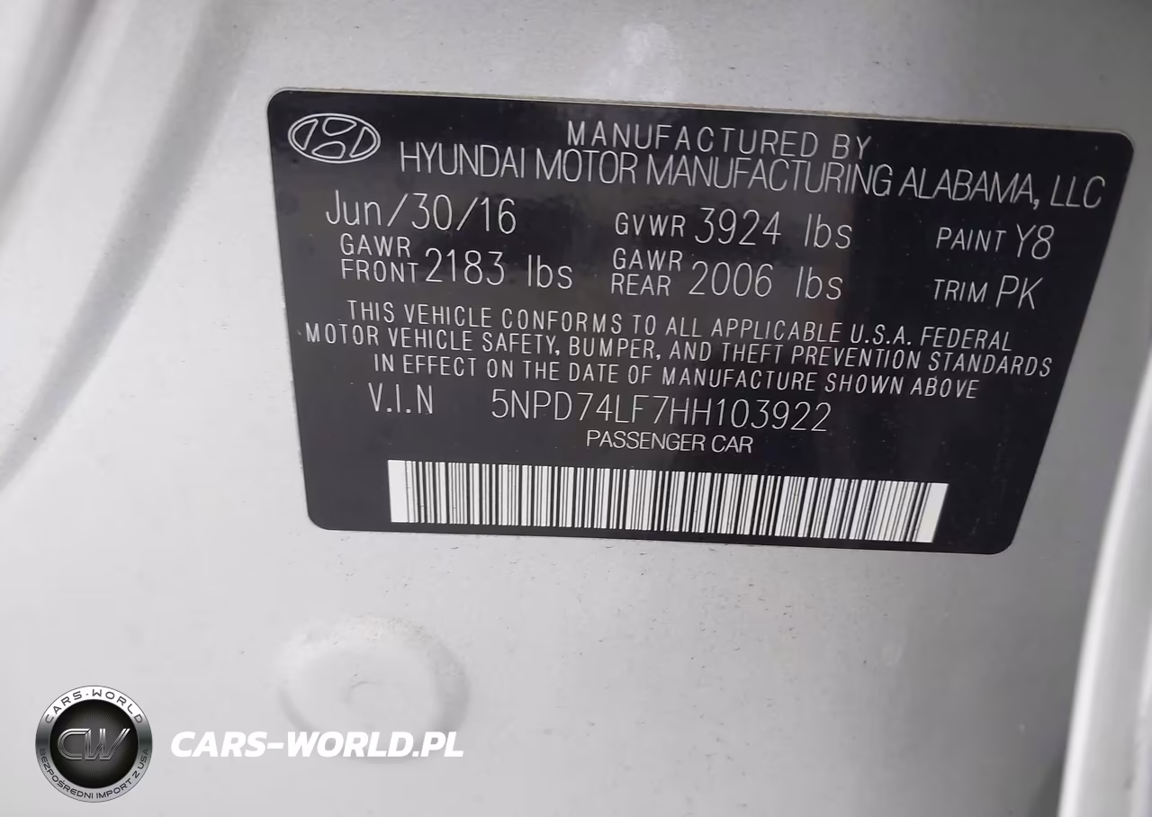 2017 Hyundai Elantra Se VIN:5NPD74LF7HH103922 - 9
