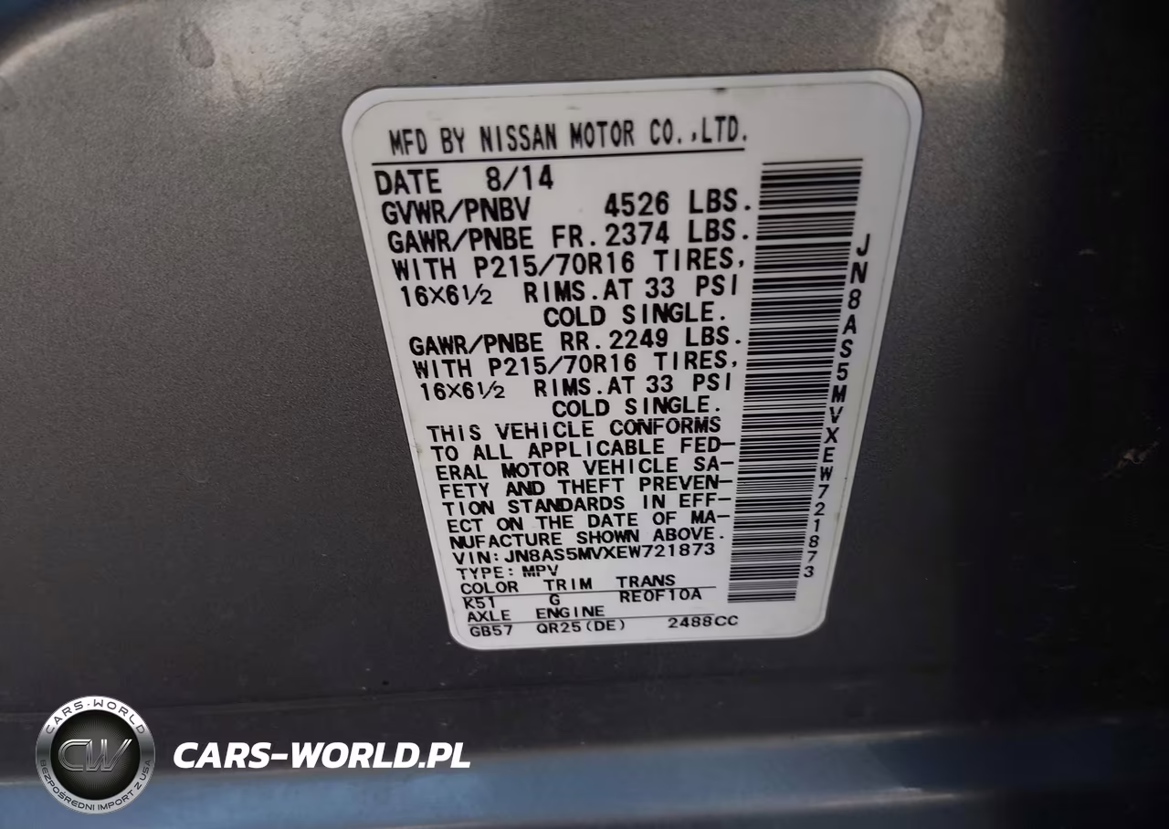 2014 Nissan Rogue Select S VIN:JN8AS5MVXEW721873 - 9