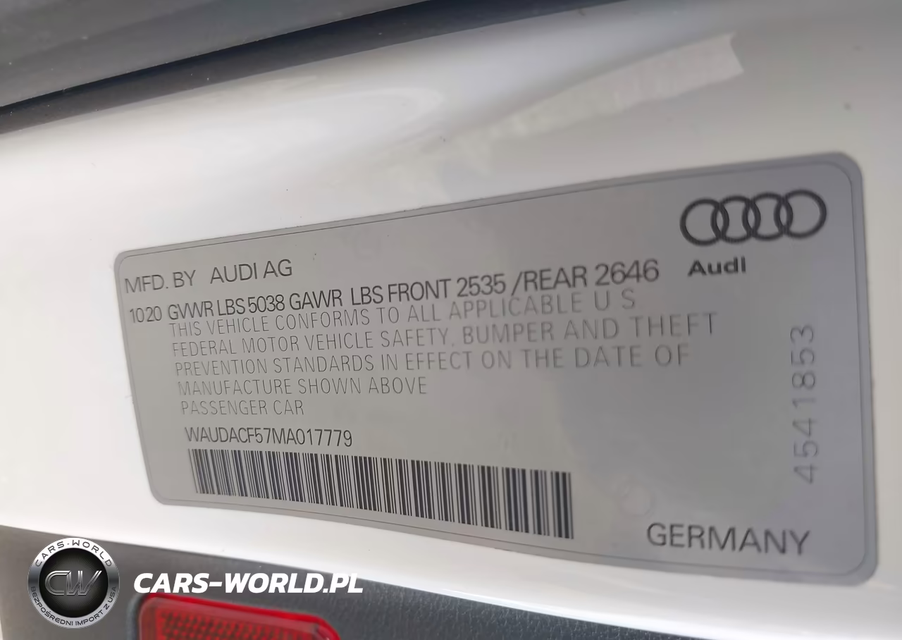2021 Audi A5 Sportback Premium 45 Tfsi Quattro S Tronic VIN:WAUDACF57MA017779 - 9