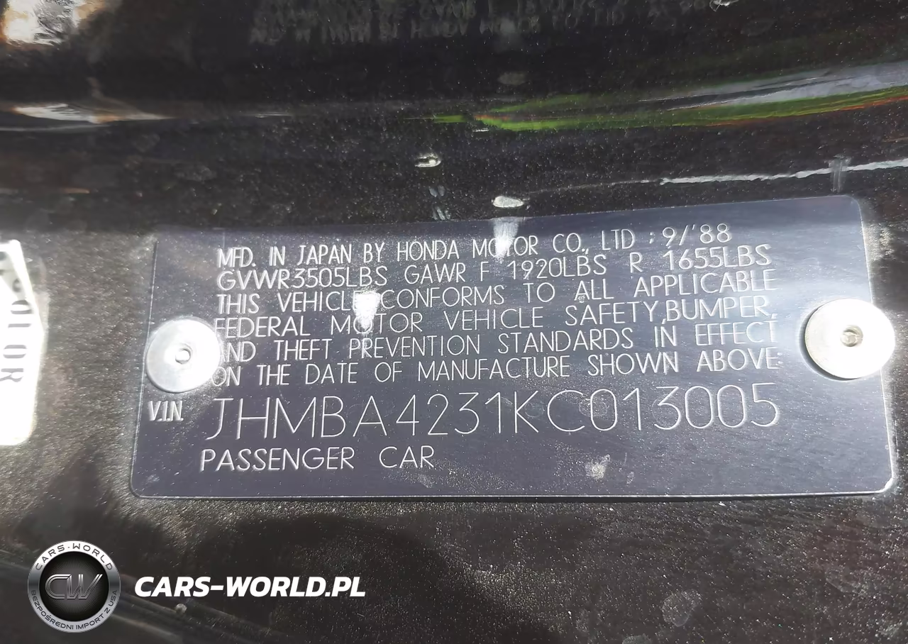 1989 Honda Prelude 2.0Si-2.0S VIN:JHMBA4231KC013005 - 9
