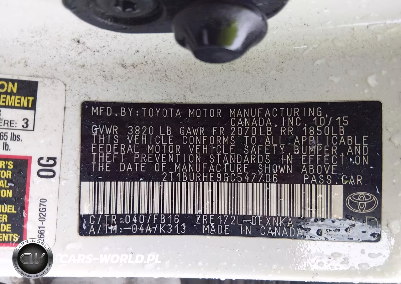 2016 Toyota Corolla Le VIN:2T1BURHE9GC547706 - 9