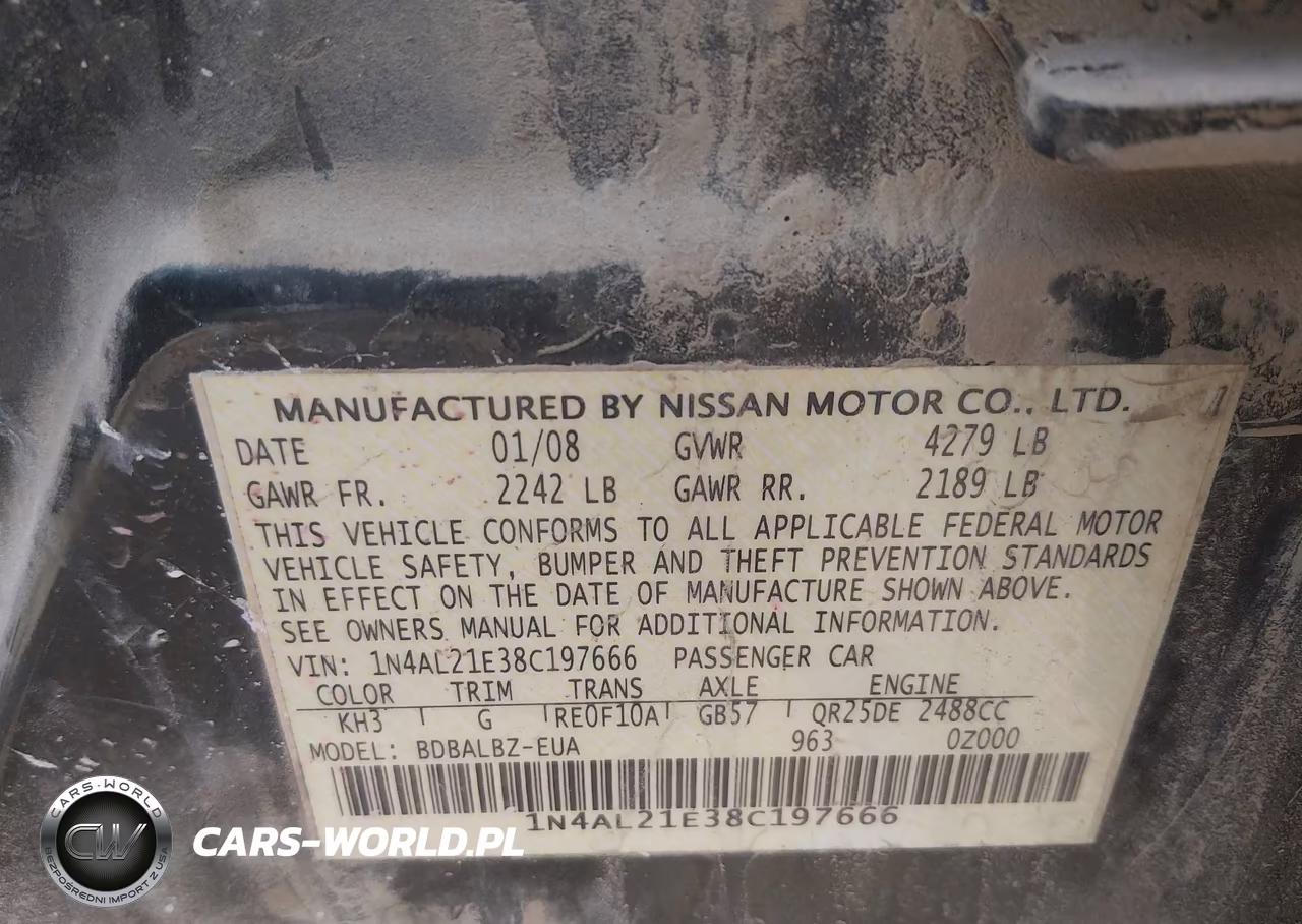 2008 Nissan Altima 2.5 S VIN:1N4AL21E38C197666 - 9