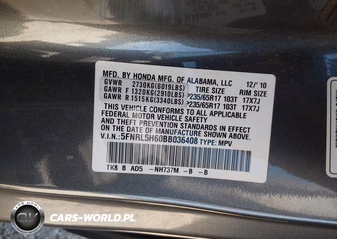 2011 Honda Odyssey Ex-L VIN:5FNRL5H60BB036408 - 9