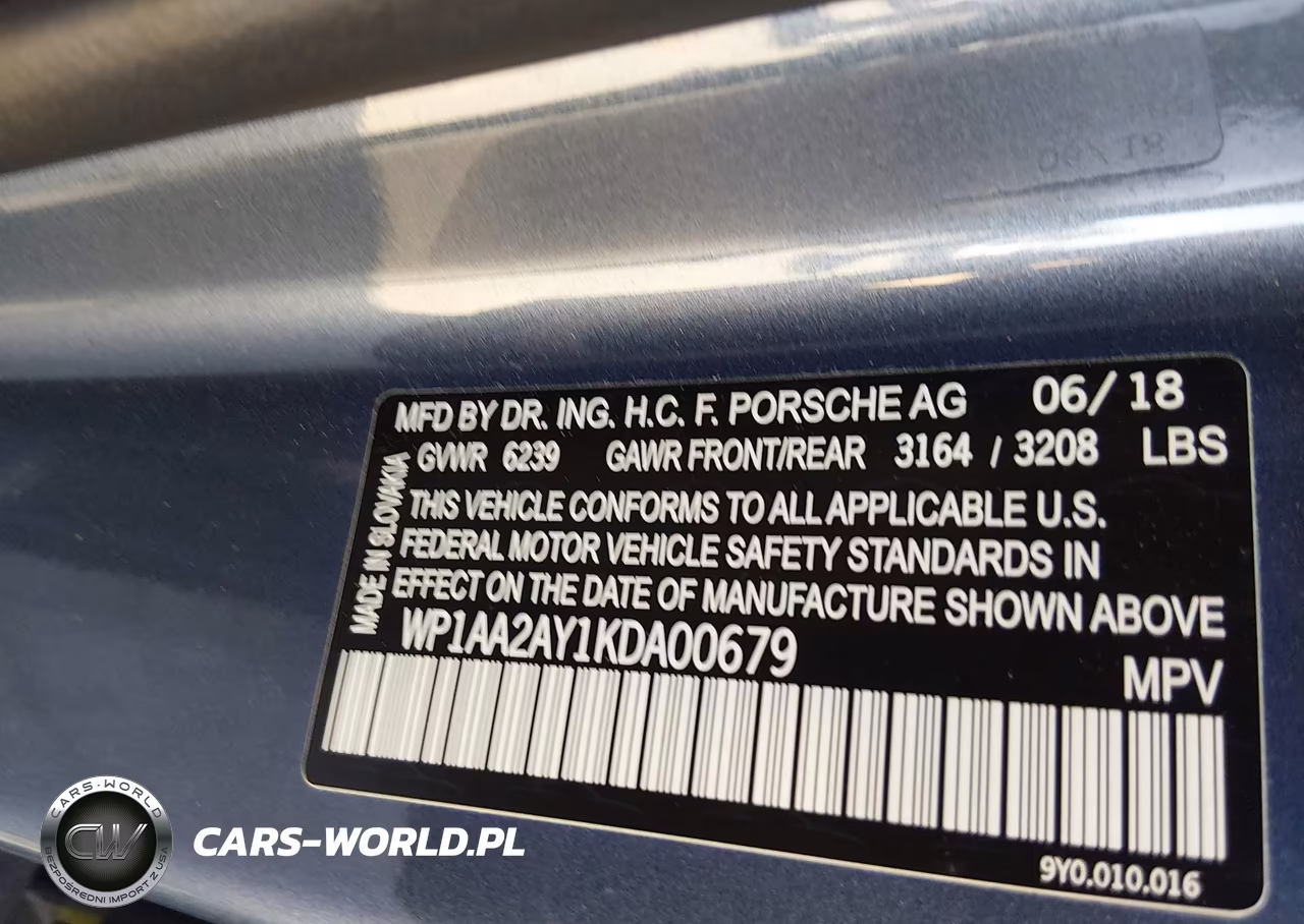 2019 Porsche Cayenne VIN:WP1AA2AY1KDA00679 - 9