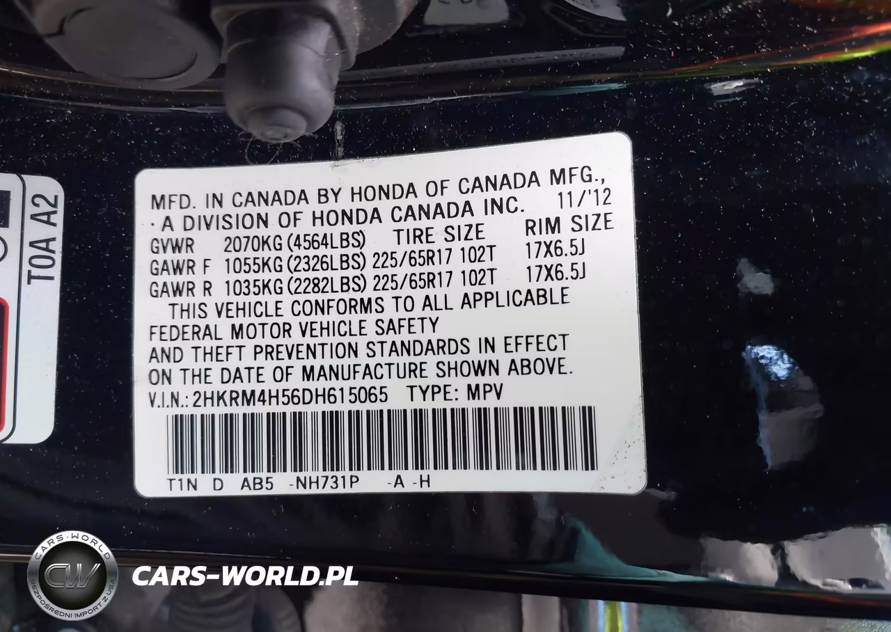 2013 Honda Cr-V Ex VIN:2HKRM4H56DH615065 - 9