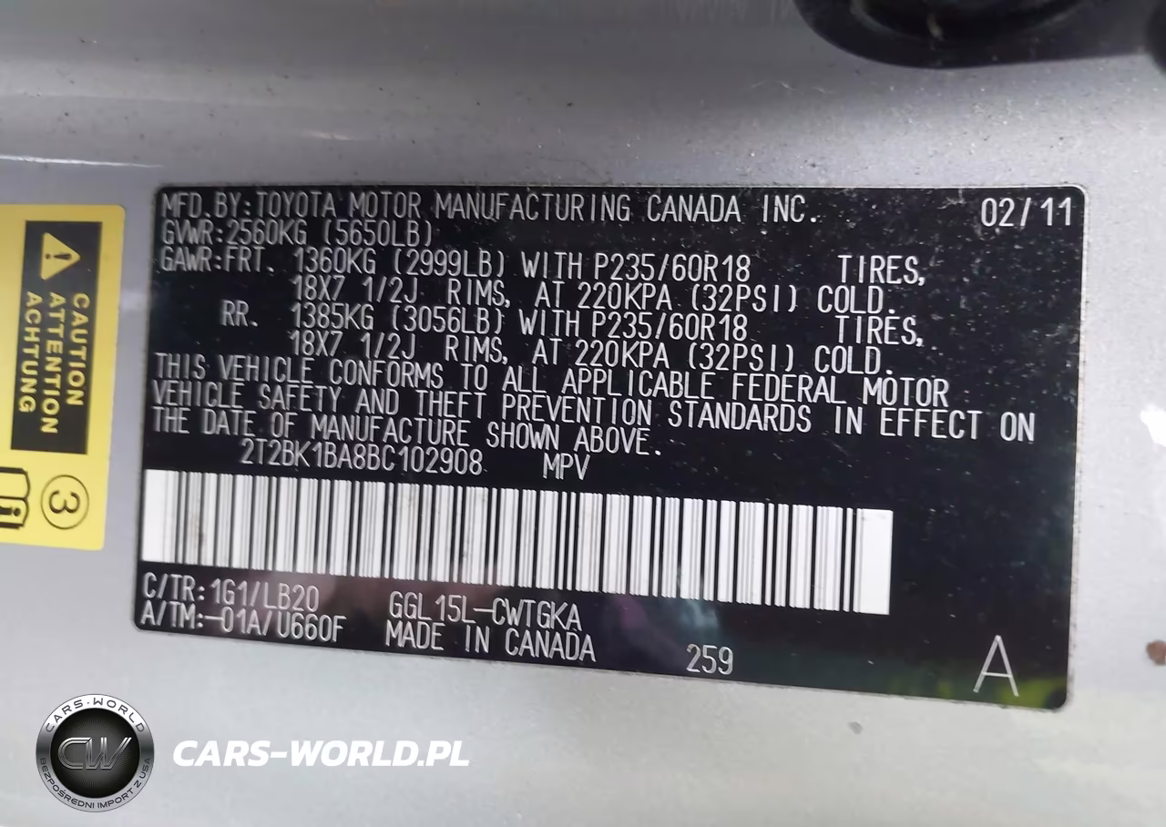 2011 Lexus Rx 350 VIN:2T2BK1BA8BC102908 - 9