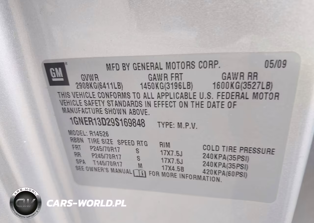 2009 Chevrolet Traverse Ls VIN:1GNER13D29S169848 - 9