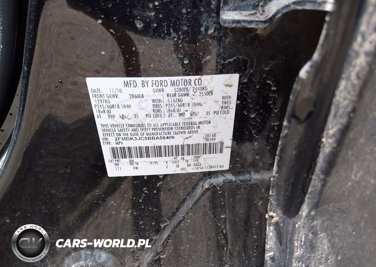 2011 Ford Edge Sel VIN:2FMDK3JC5BBA56406 - 9