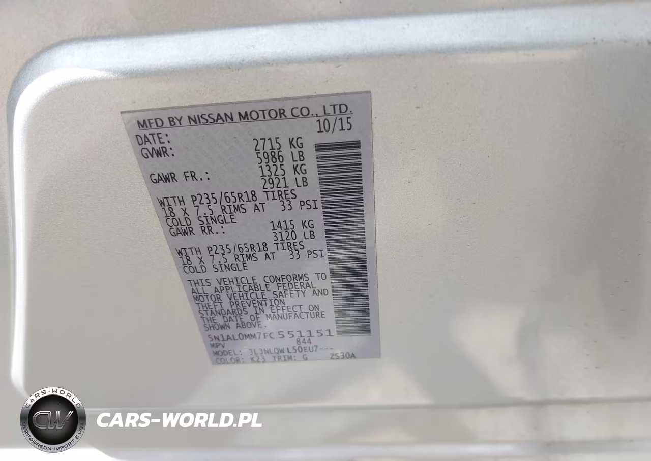 2015 Infiniti Qx60 VIN:5N1AL0MM7FC551151 - 9
