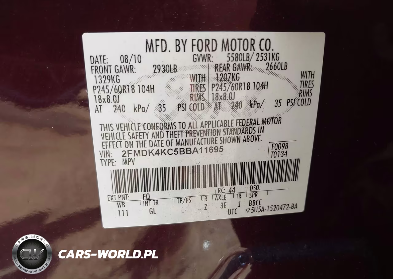 2011 Ford Edge Limited VIN:2FMDK4KC5BBA11695 - 9