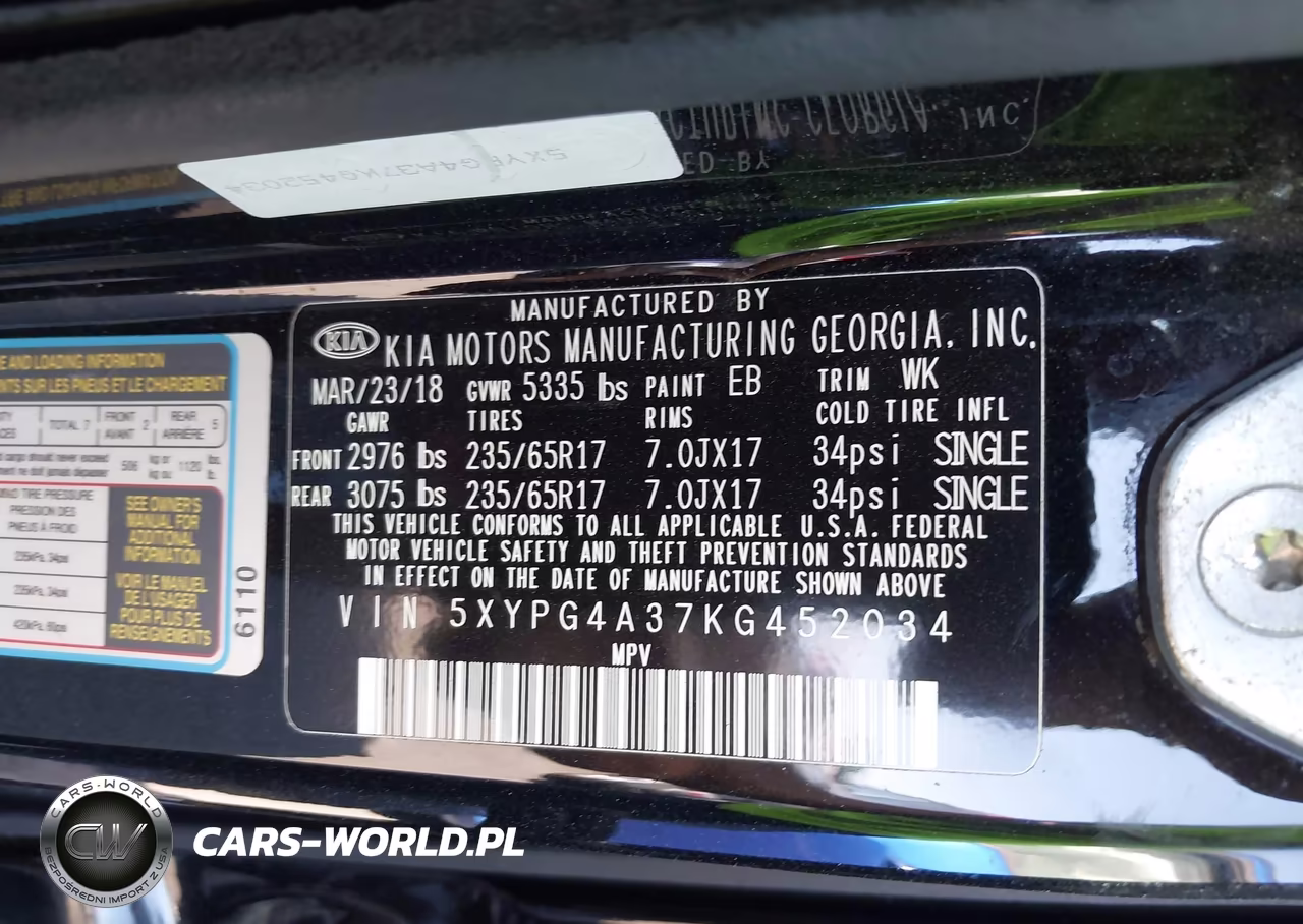 2019 Kia Sorento 2.4L Lx VIN:5XYPG4A37KG452034 - 9