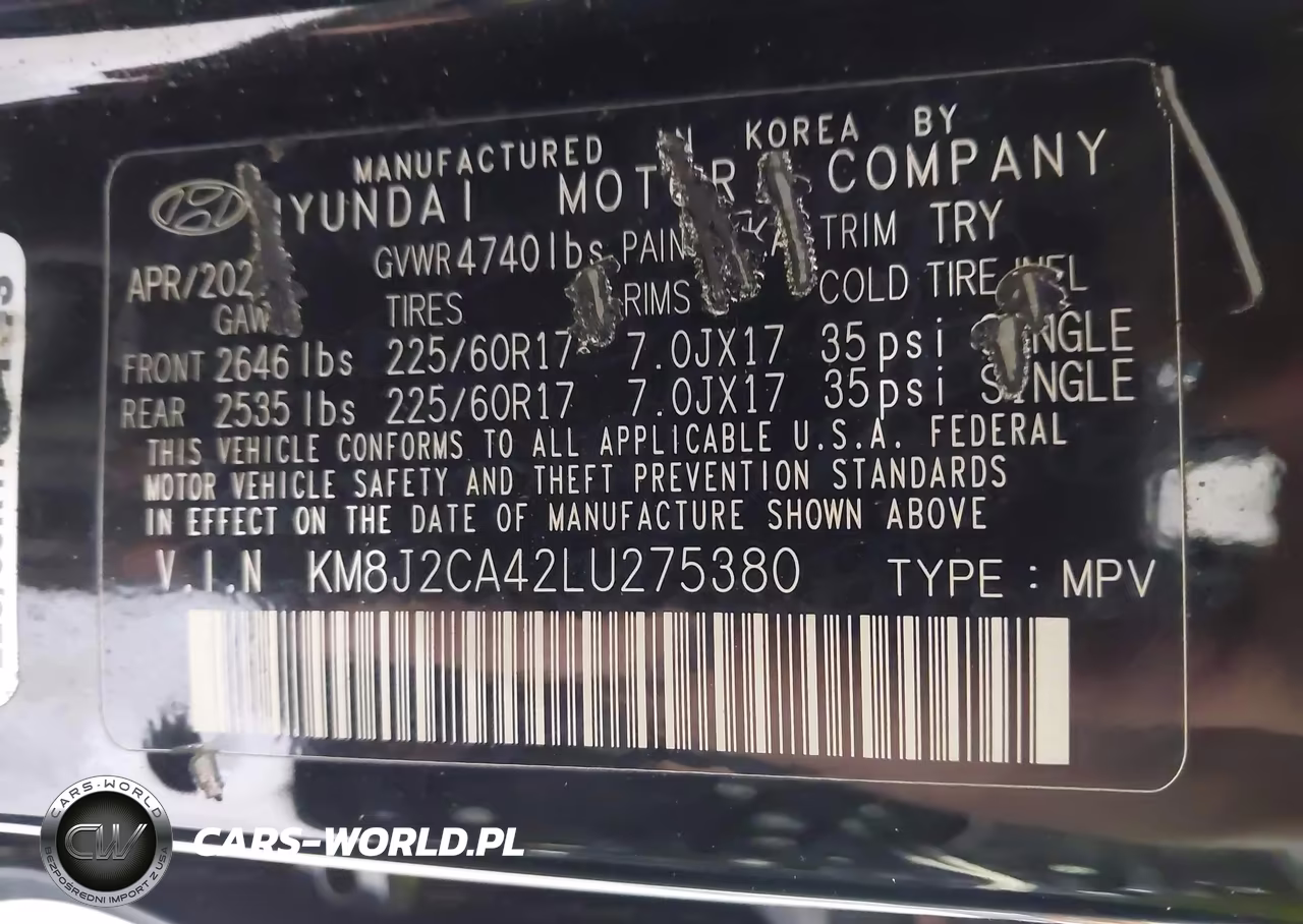 2020 Hyundai Tucson Se VIN:KM8J2CA42LU275380 - 9