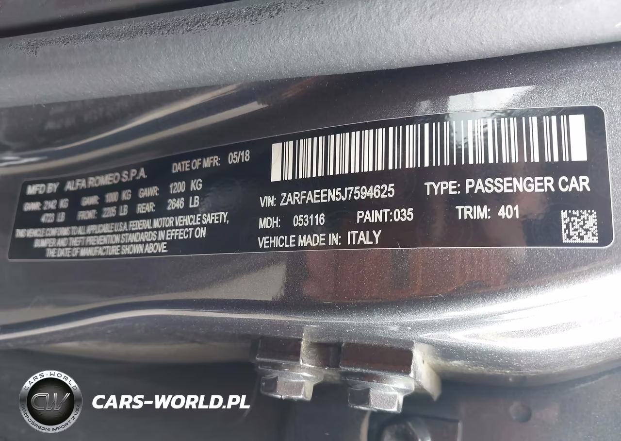 2018 Alfa Romeo Giulia Ti Sport Awd VIN:ZARFAEEN5J7594625 - 9