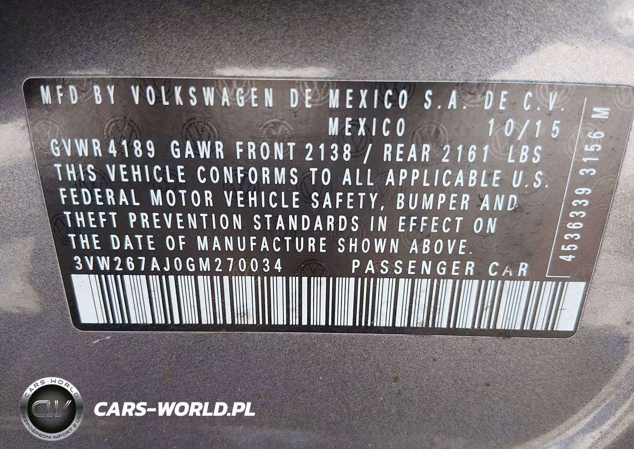 2016 Volkswagen Jetta 1.4T S VIN:3VW267AJ0GM270034 - 9