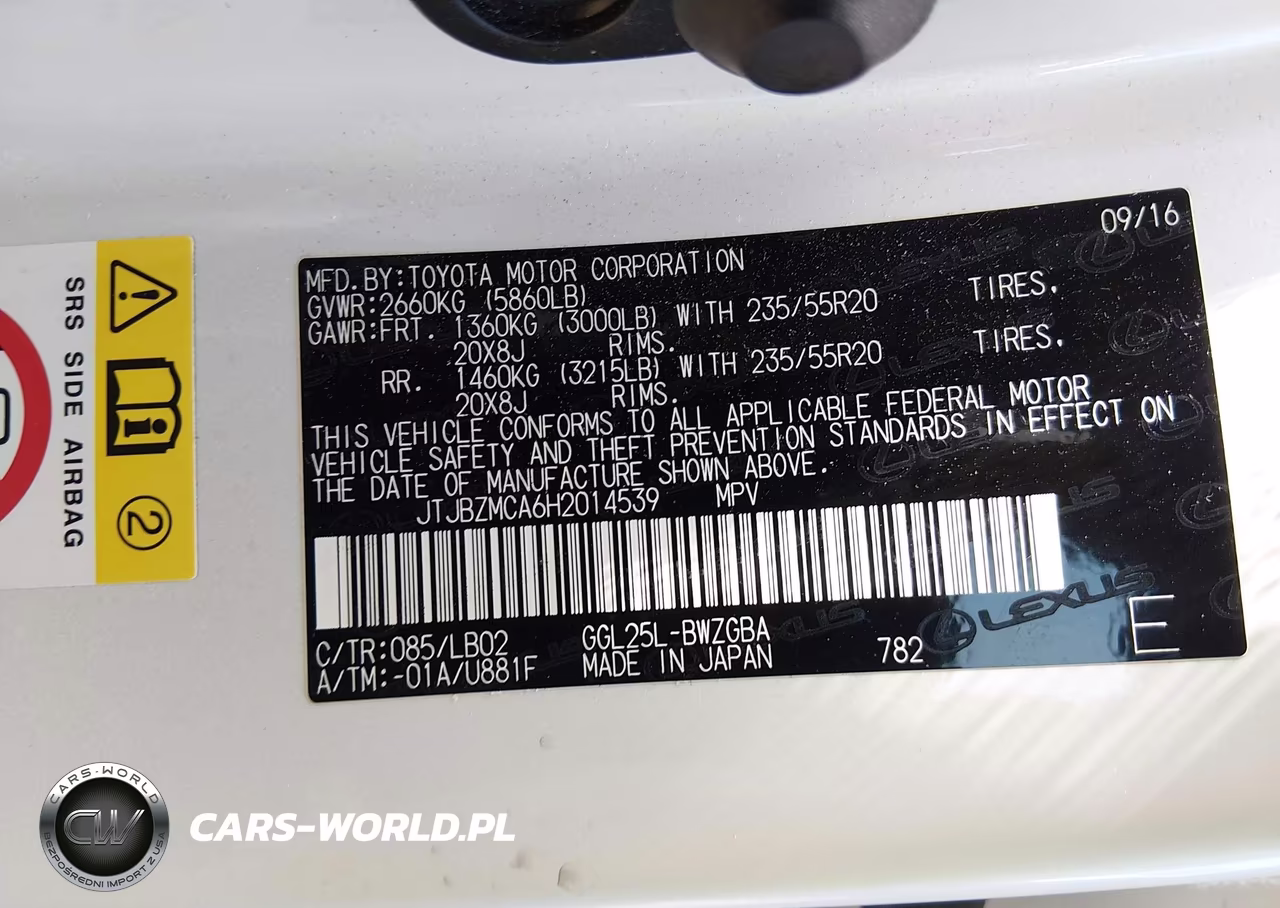 2017 Lexus Rx 350 VIN:JTJBZMCA6H2014539 - 9