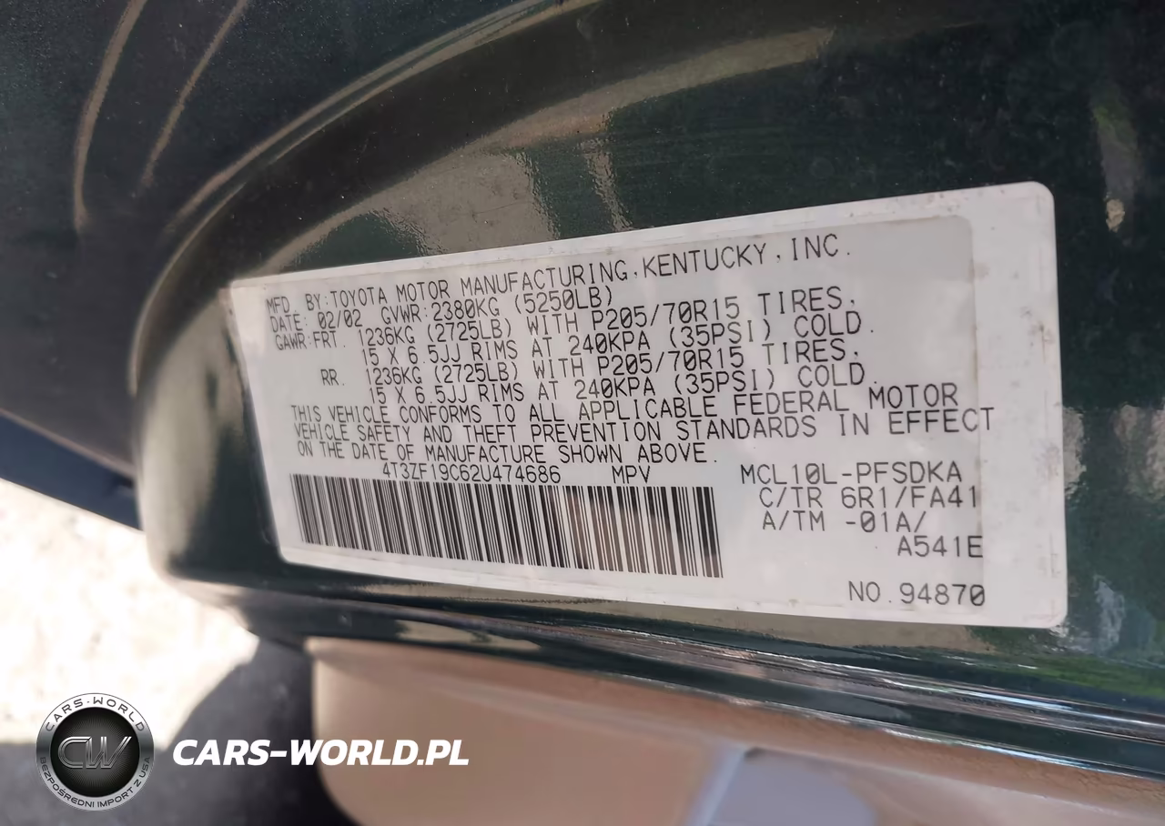 2002 Toyota Sienna Ce VIN:4T3ZF19C62U474686 - 9