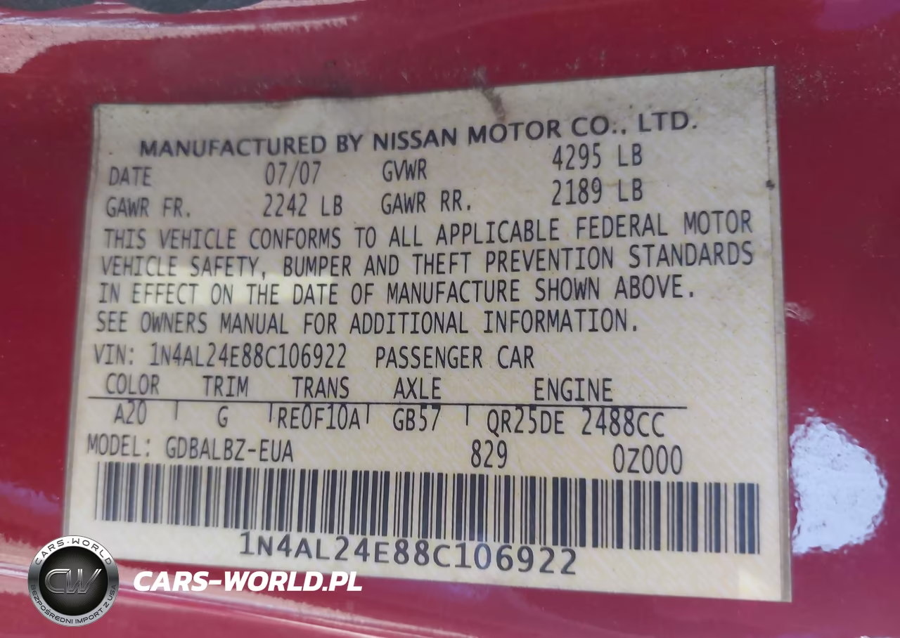 2008 Nissan Altima 2.5S VIN:1N4AL24E88C106922 - 9