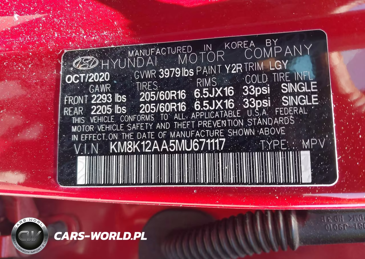 2021 Hyundai Kona Se VIN:KM8K12AA5MU671117 - 9