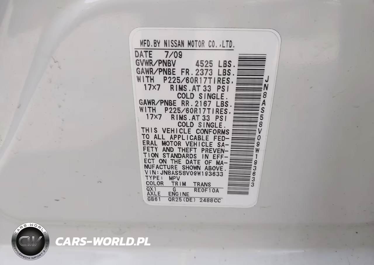 2009 Nissan Rogue Sl VIN:JN8AS58V09W193633 - 9