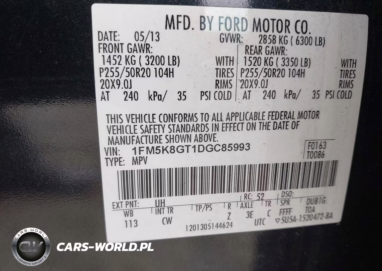 2013 Ford Explorer Sport VIN:1FM5K8GT1DGC85993 - 9