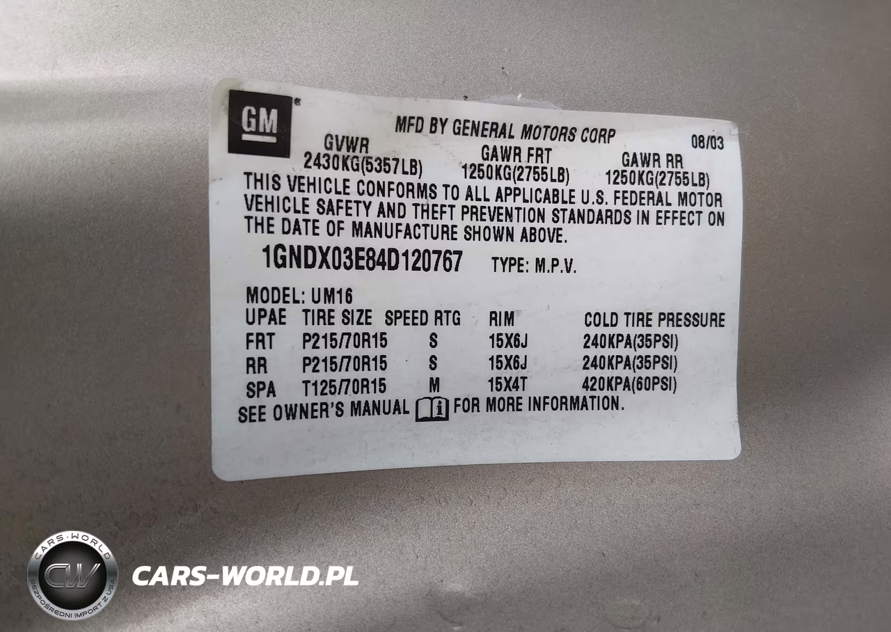 2004 Chevrolet Venture Ls VIN:1GNDX03E84D120767 - 9