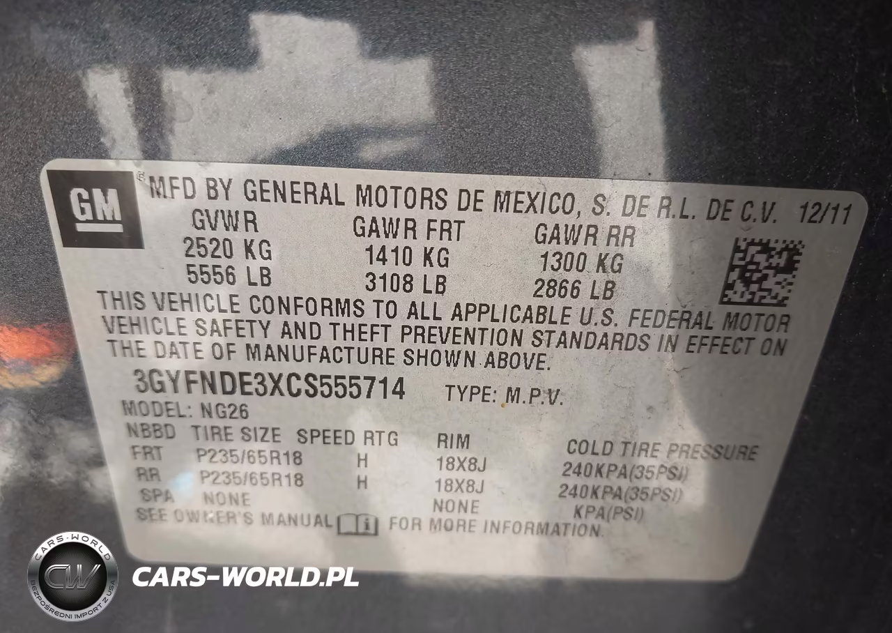 2012 Cadillac Srx Luxury Collection VIN:3GYFNDE3XCS555714 - 9