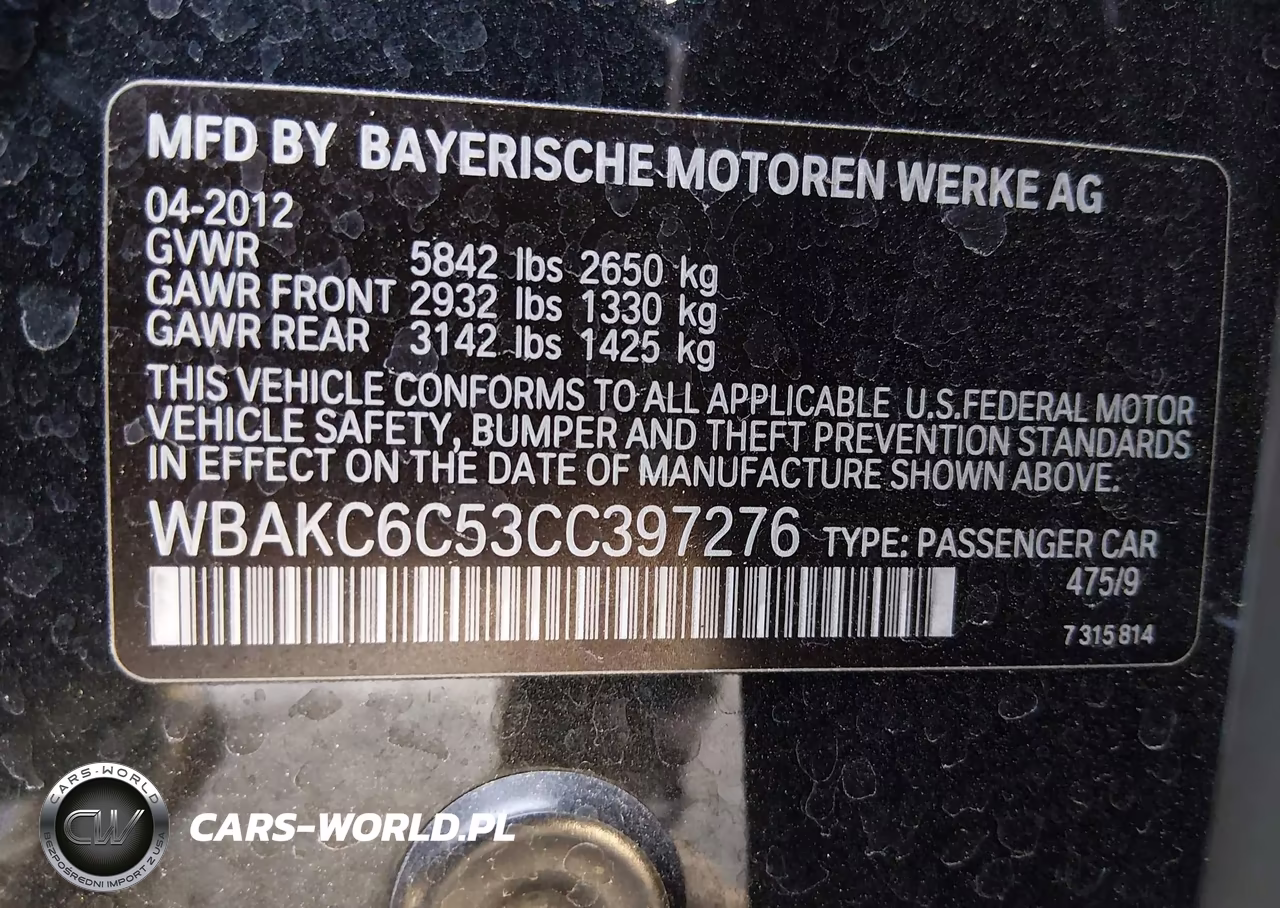 2012 BMW 750I xDrive VIN:WBAKC6C53CC397276 - 9
