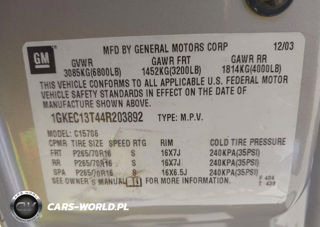 2004 GMC Yukon Sle VIN:1GKEC13T44R203892 - 9
