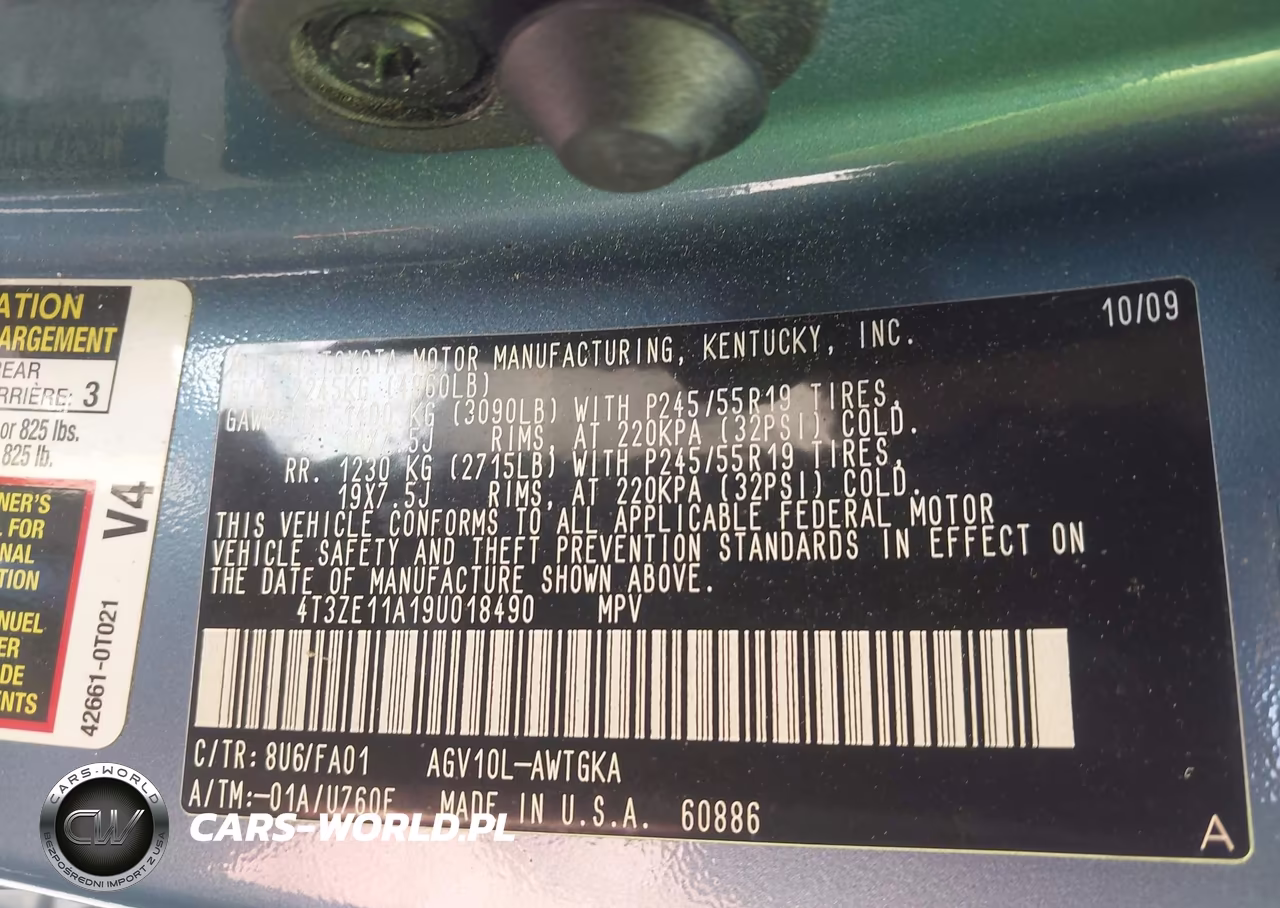 2009 Toyota Venza VIN:4T3ZE11A19U018490 - 9