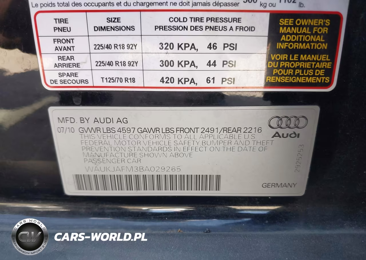 2011 Audi A3 2.0 Tdi Premium VIN:WAUKJAFM3BA029265 - 9