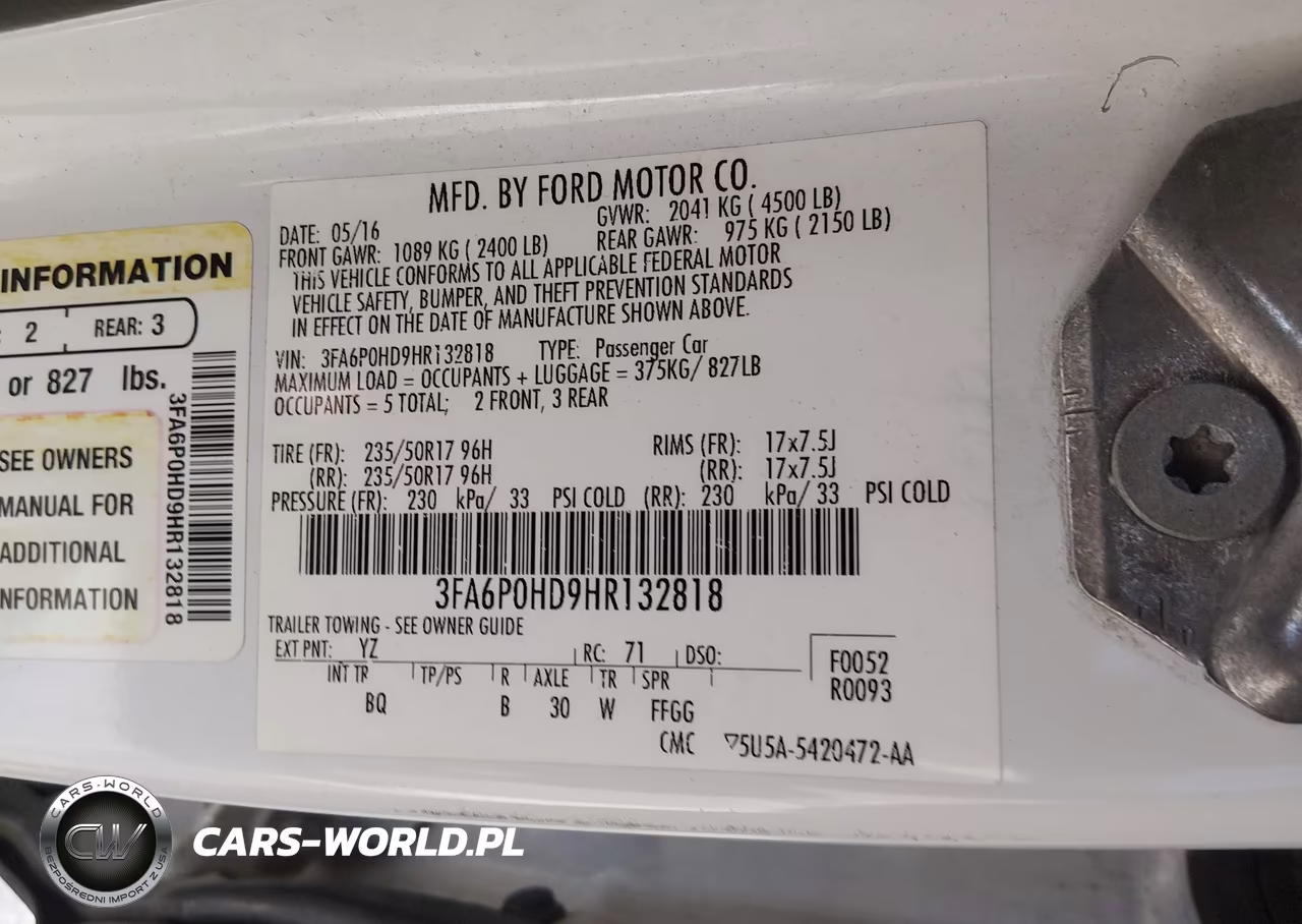 2017 Ford Fusion Se VIN:3FA6P0HD9HR132818 - 9