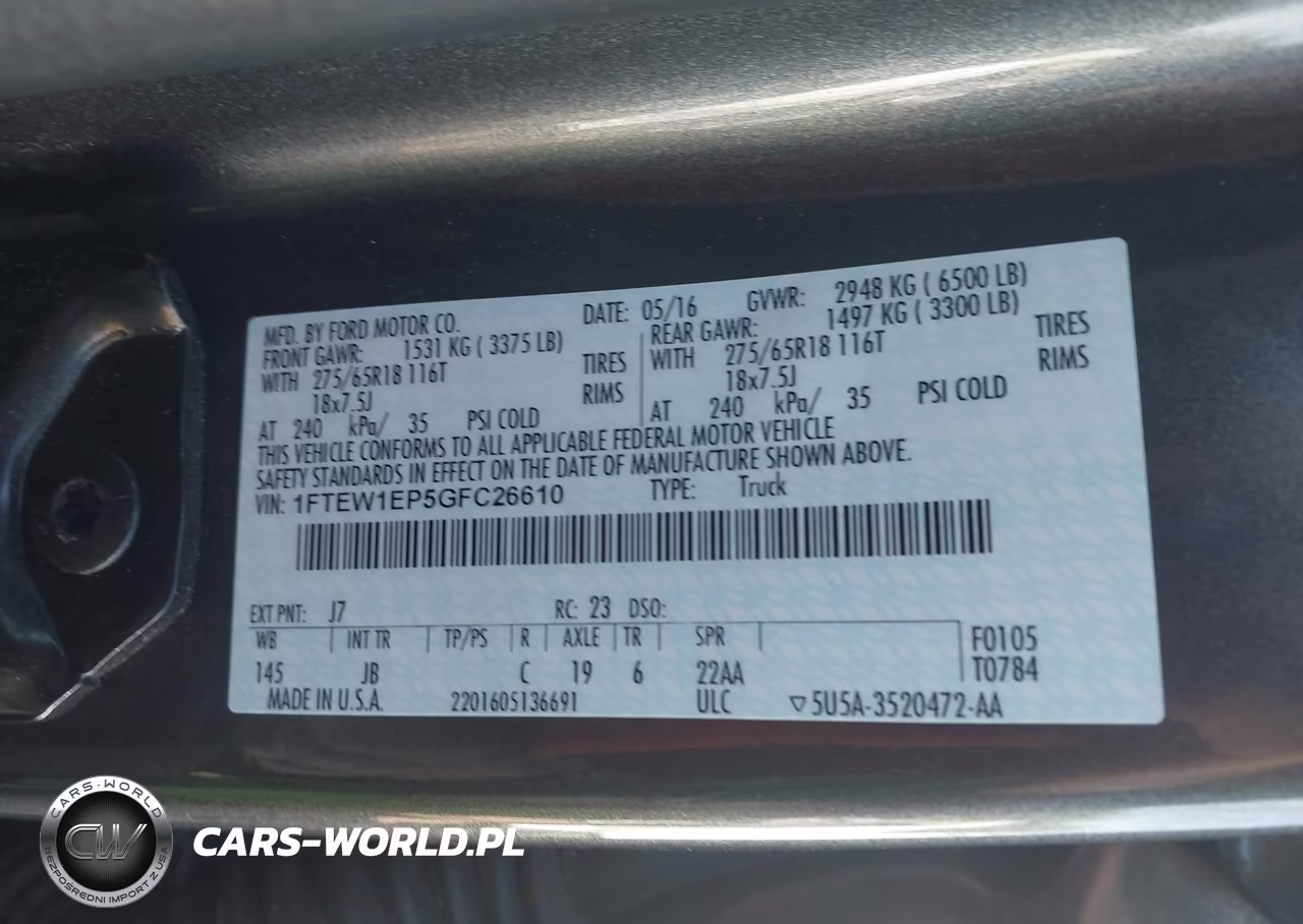 2016 Ford F-150 Xlt VIN:1FTEW1EP5GFC26610 - 9