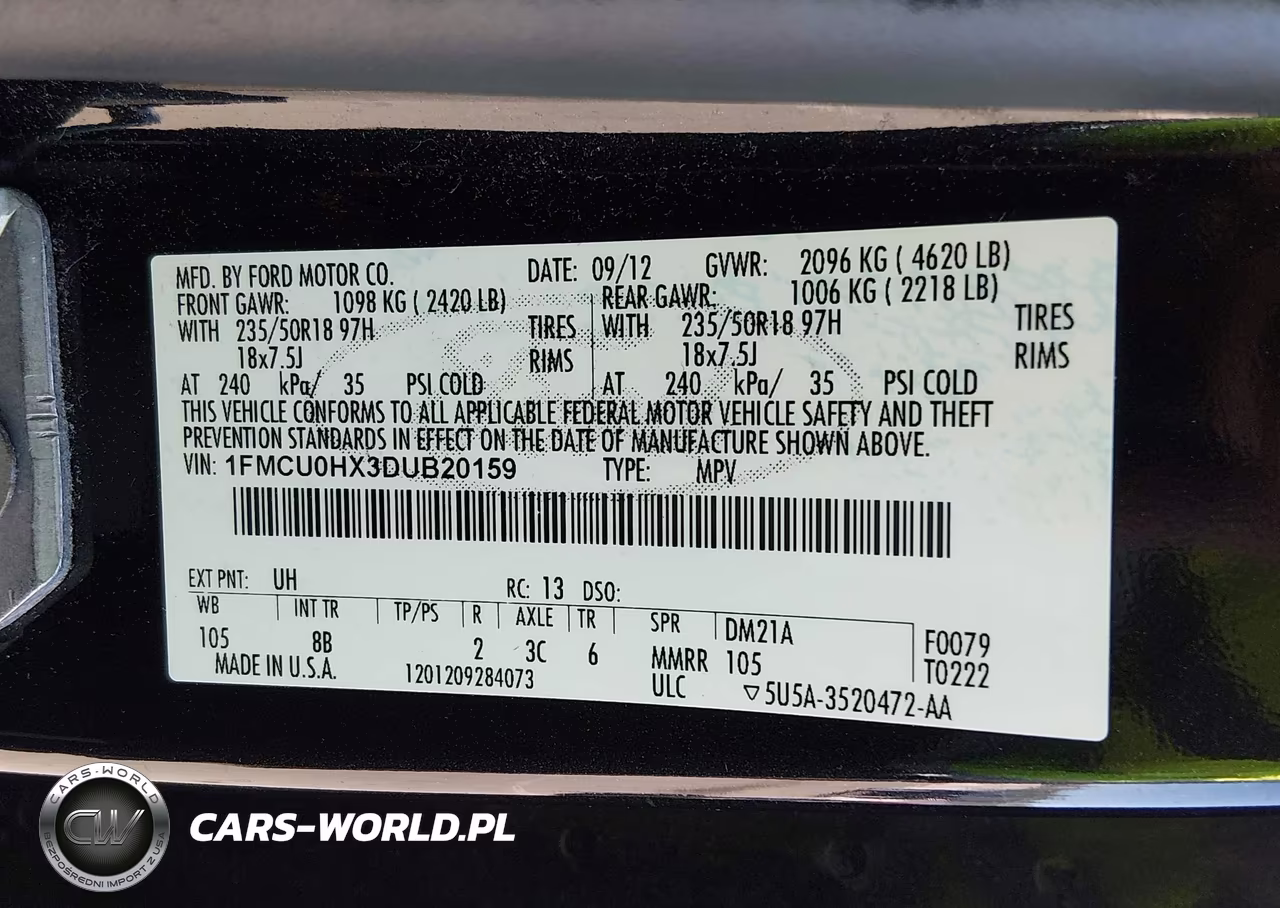 2013 Ford Escape Sel VIN:1FMCU0HX3DUB20159 - 9